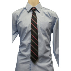 N W-Pale Blue, Red Stripe Tie