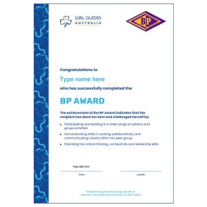BP Award Certificate