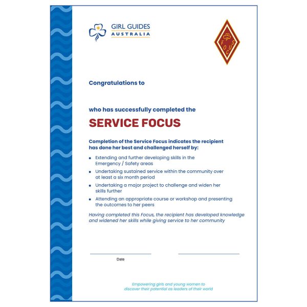 Service Focus Cert.