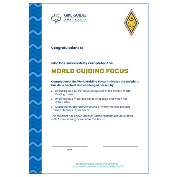 World Guiding Focus Cert.