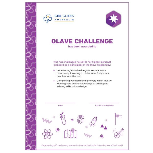 Olave Challenge Certificate